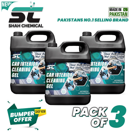 Pack of 3 Car Interior Cleaning Gel  - 4 litre