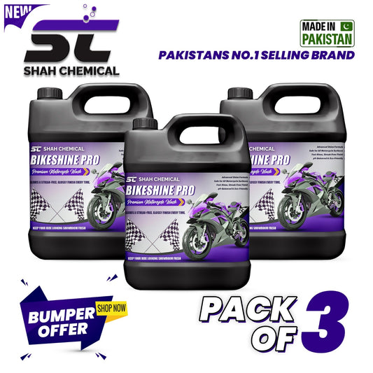 Pack Of 3 BIKESHINE PRO ( Premium Motorcycle Wash ) - 4 litre