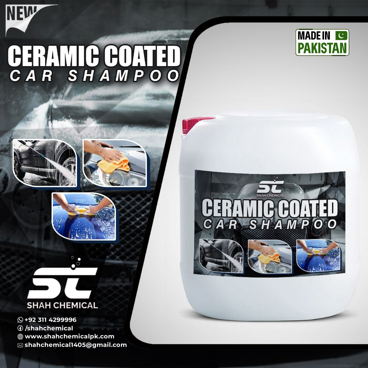 Ceramic coated car wash and wax shampoo 30 litre – SHAH CHEMICALS