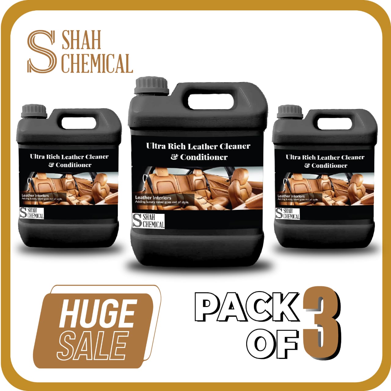 Pack of 3 Ultra Rich Leather Cleaner & Conditioner - 4 litre