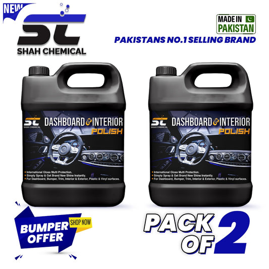 SHAH CHEMICALS Pack of 2 Profesional Dashboard Mat Interior Polish - 4 litre SHAH CHEMICALS