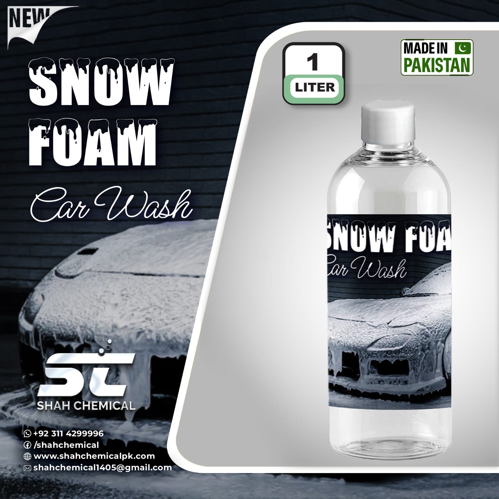 SHAH CHEMICALS SNOW FOAM 1LITRE SHAH CHEMICALS