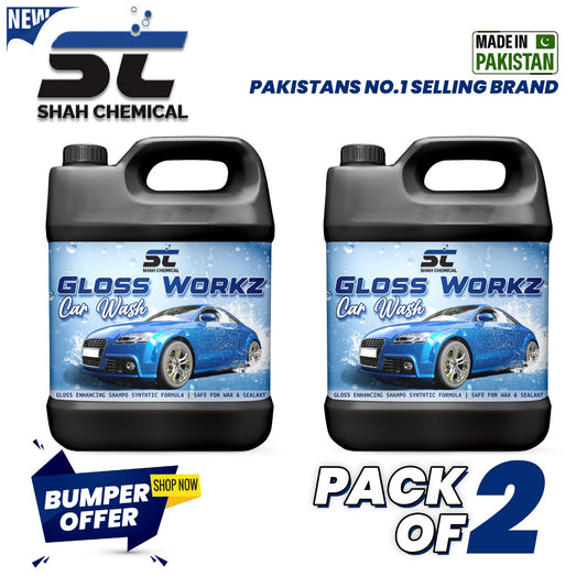 Pack of 2 Gloss Workz Auto wash car wash shampoo - 4 litre