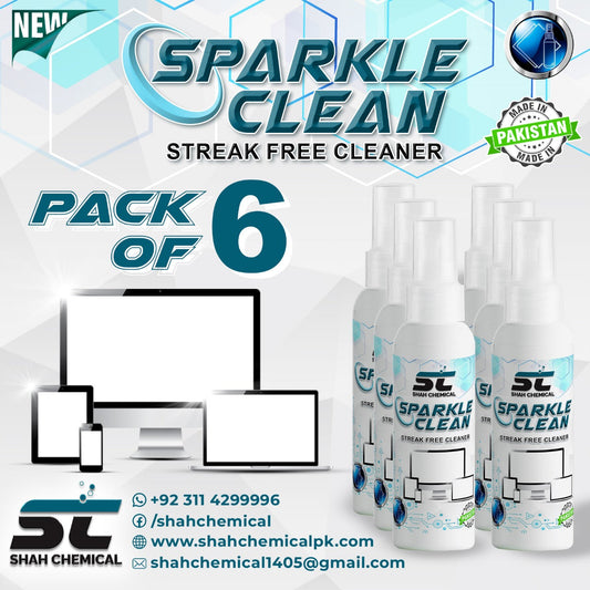 Pack of 6 Sparkle Clean , LCD , LED , MOBILE SCREEN , LAPTOP , GLASSES Cleaner - 100 ml