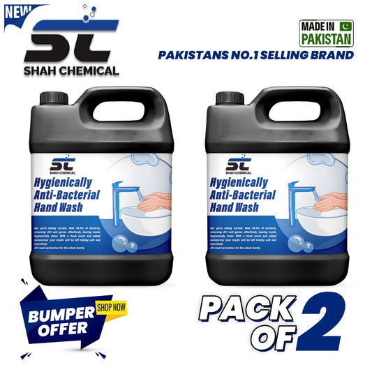 SHAH CHEMICALS Pack of 2 Hygenically antibacterial Hand Wash Liquid Soap - 4 litre SHAH CHEMICALS