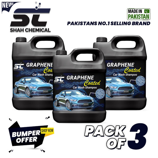 Pack of 3 Graphene Coated Car Wash Shampoo - 4 litre