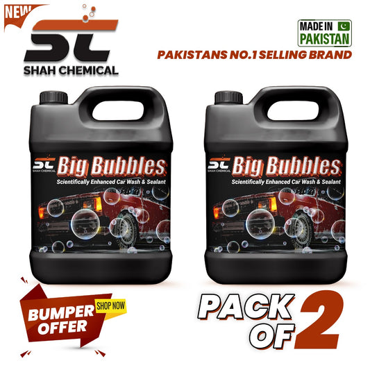 Pack of 2 Big Bubble car wash & wax shampoo - 4 litre