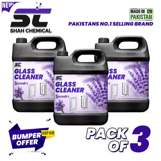 SHAH CHEMICALS Pack of 3 High Glossy Shine Glass Cleaner - 4 litre SHAH CHEMICALS