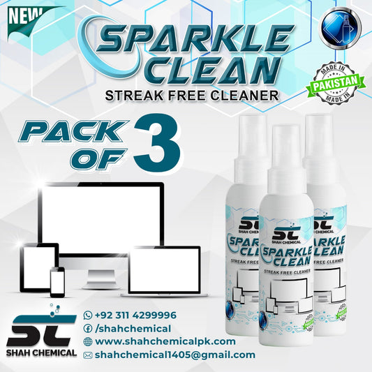 Pack of 3 Sparkle Clean , LCD , LED , MOBILE SCREEN , LAPTOP , GLASSES Cleaner - 100 ml