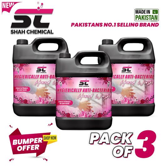 Pack of 3 Hygienically  Anti-Bacterial Hand wash liquid Soap - 4 litre