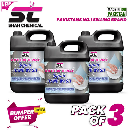 Pack of 3 Anti-Bacterial Liquid Hand Wash Soap - 4 litre