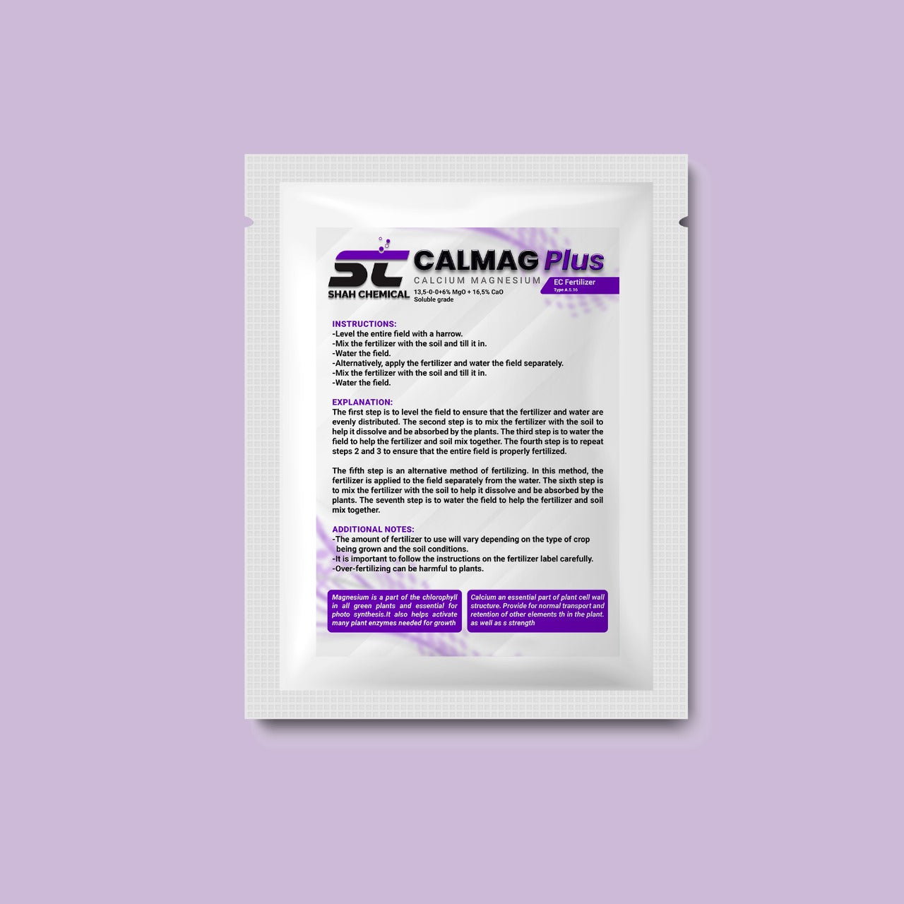 SHAH CHEMICALS CALMAG PLUS Calcium Magnesium - 1 Kg Pack SHAH CHEMICALS