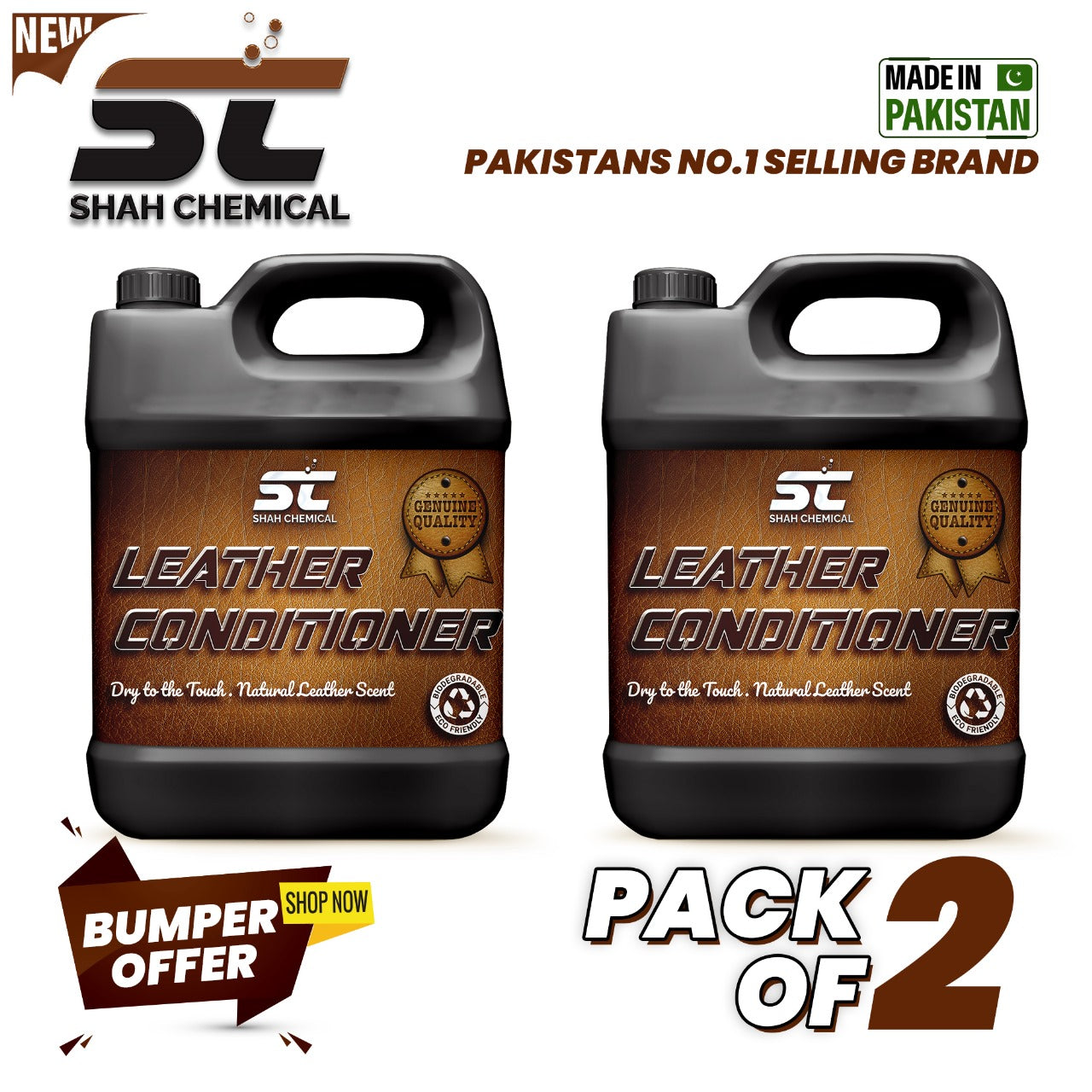 SHAH CHEMICALS Pack of 2 Leather Cleaner & Conditioner - 4 litre SHAH CHEMICALS