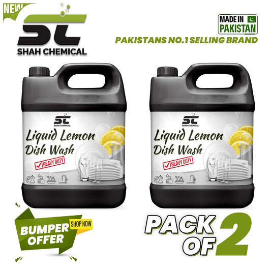 SHAH CHEMICALS Pack of 2 Heavy duty Liquid Dish Wash - 4 litre SHAH CHEMICALS
