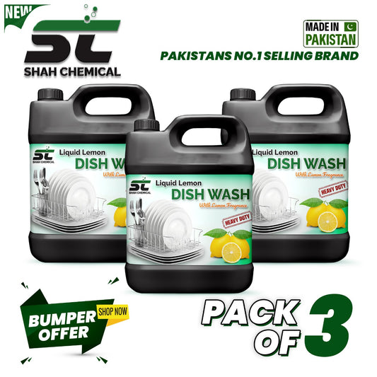 SHAH CHEMICALS Pack of 3 Liquid Dish Wash - 4 litre SHAH CHEMICALS