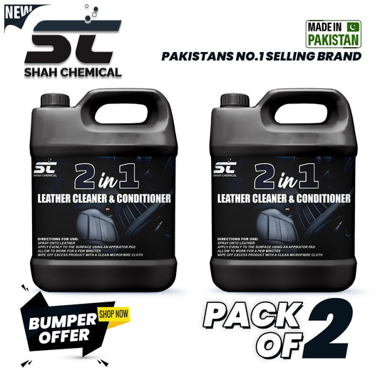 Pack of 2 Leather Cleaner and Conditioner 2 in 1 - 4 litre