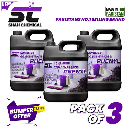 Pack of 3 Levender concentrated phenyl  4 Liter