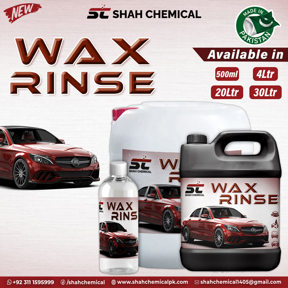Wax Rinse Sealant Car wash & wax shampoo