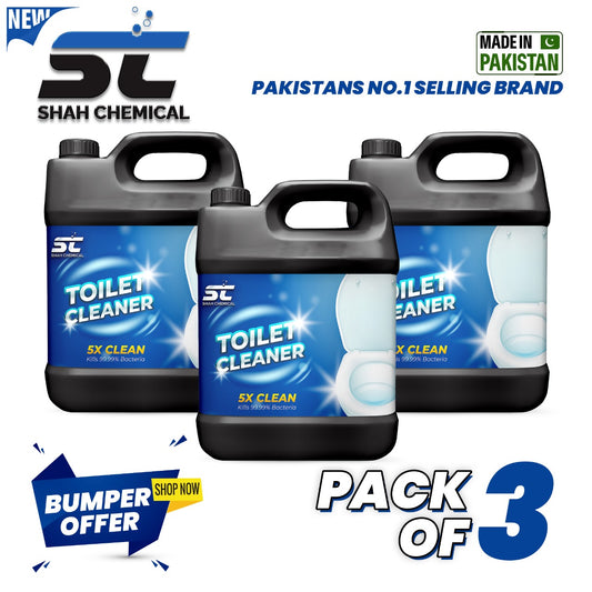 SHAH CHEMICALS Pack of 3 Anti-Bacterial Toilet Cleaner Cool Mint Fragrance - 4 litre SHAH CHEMICALS