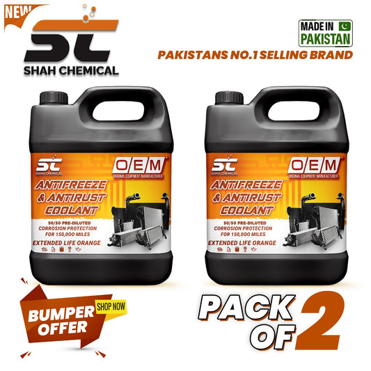 Pack of 2 OEM Anti-Rust & Anti-Freez Coolant For All Vehicle - 4 litre