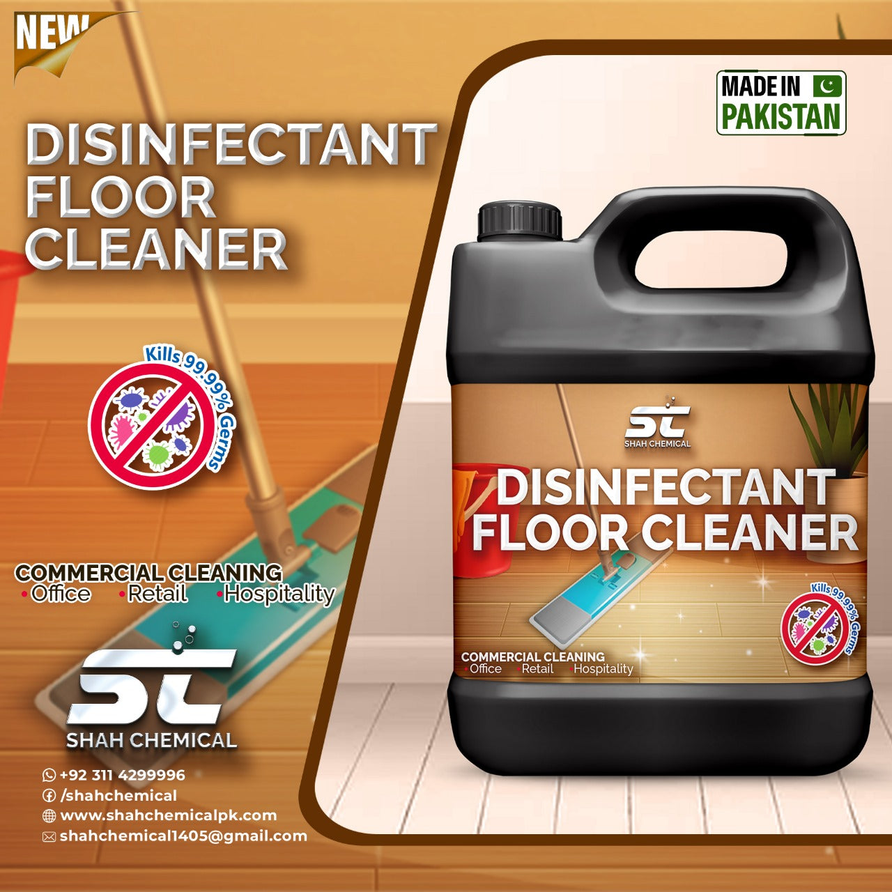 SHAH CHEMICALS Disinfectant Floor & Multi Purpose Cleaner - 4 litre SHAH CHEMICALS