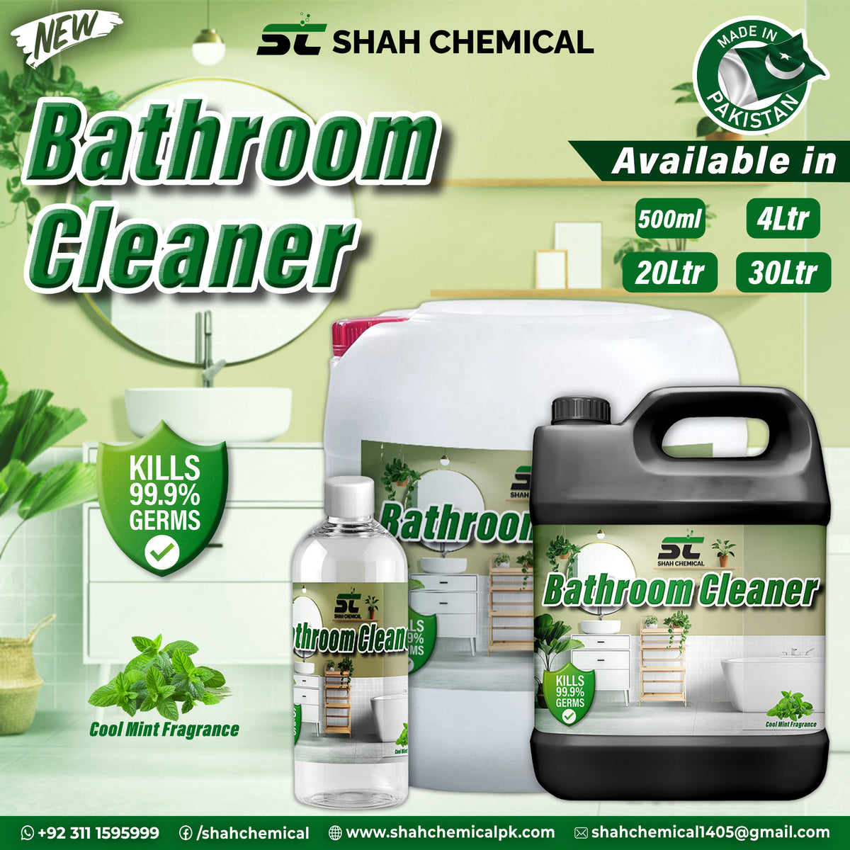 Anti-Bacterial Bathroom Cleaner Cool Mint Fragrance