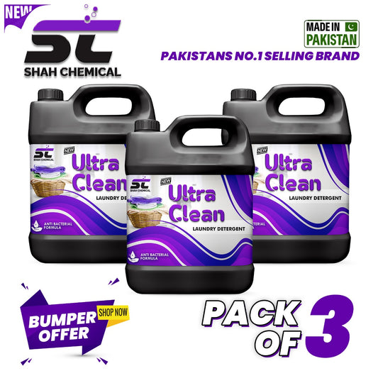 Pack of 3 Ultra Clean Liquid Laundry Detergent - 4 litre