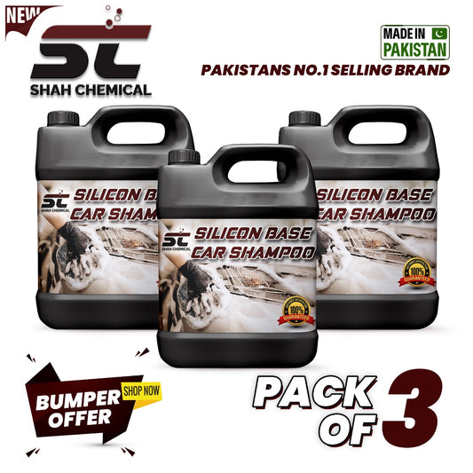 Pack of 3 Silicone Base Car wash Shampoo - 4 litre