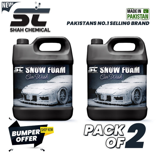 pak of 2 Snow Foam Car Shine Wash & wax Shampoo - 4 Litre