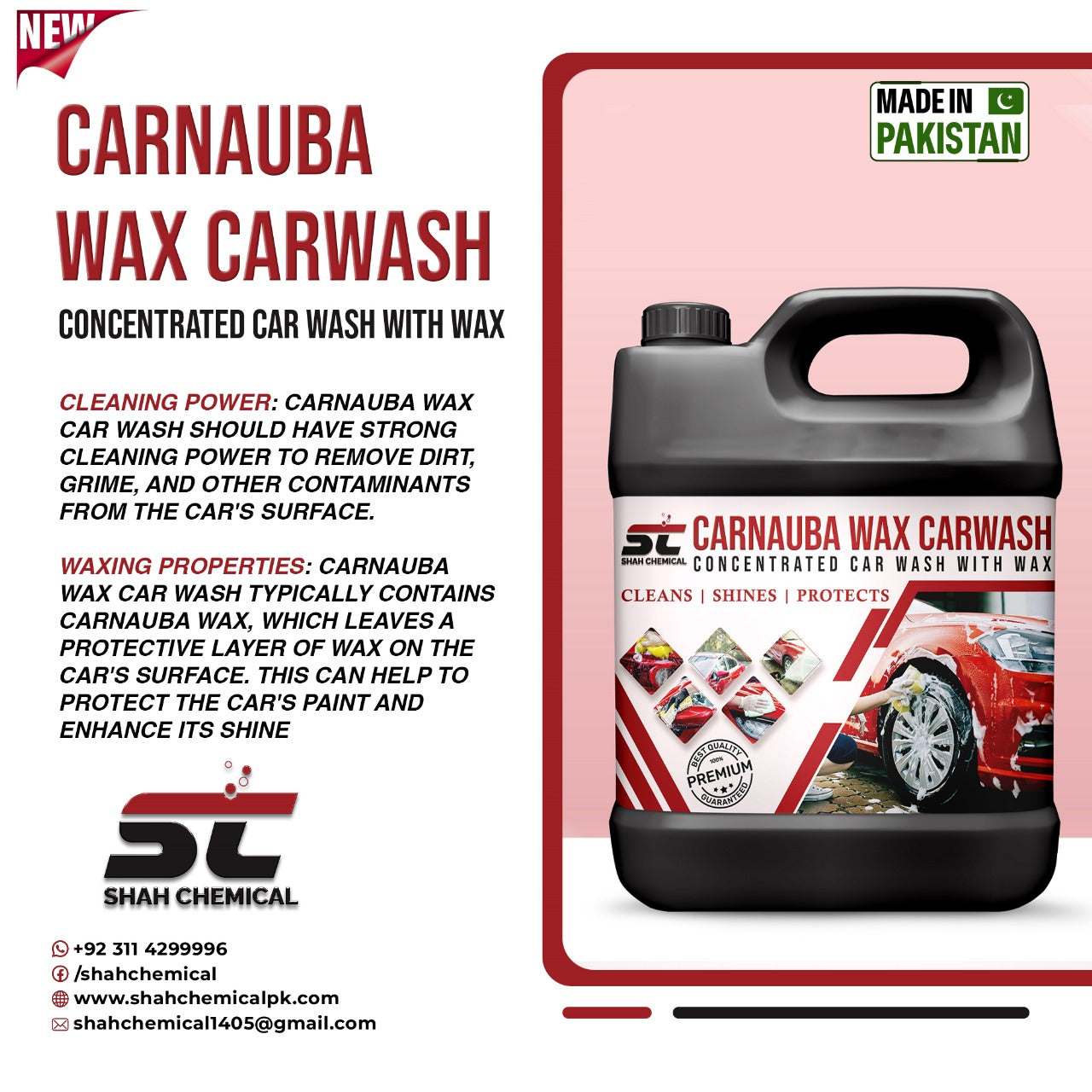 Carnauba Wax Car wash & wax shampoo - 4 litre