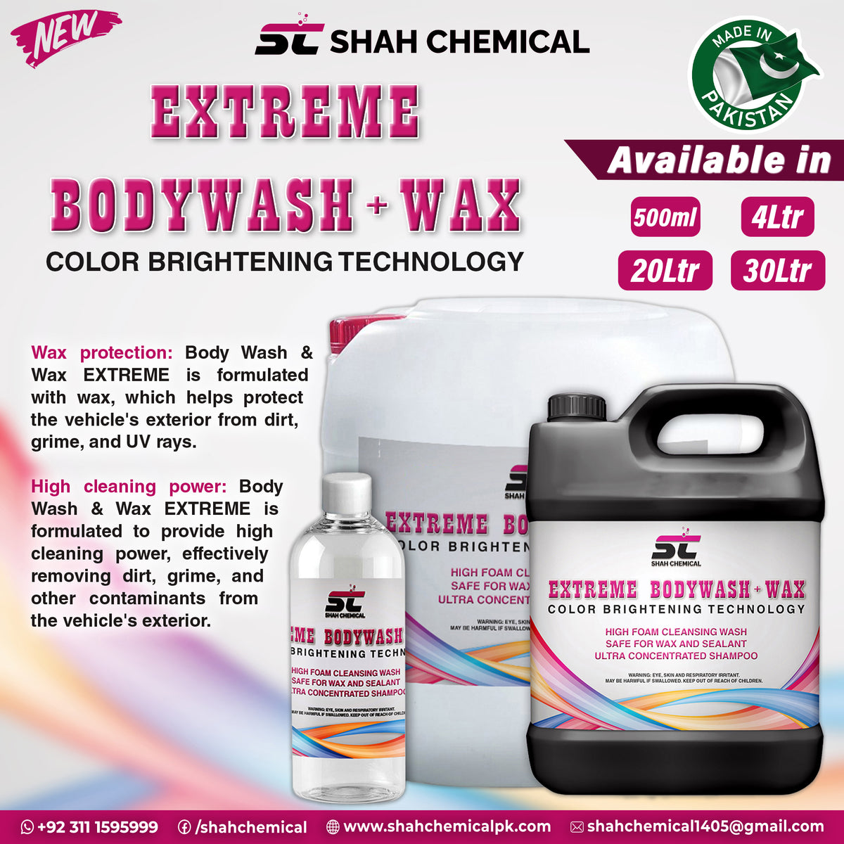 Extreme Body wash + wax car wash shampoo