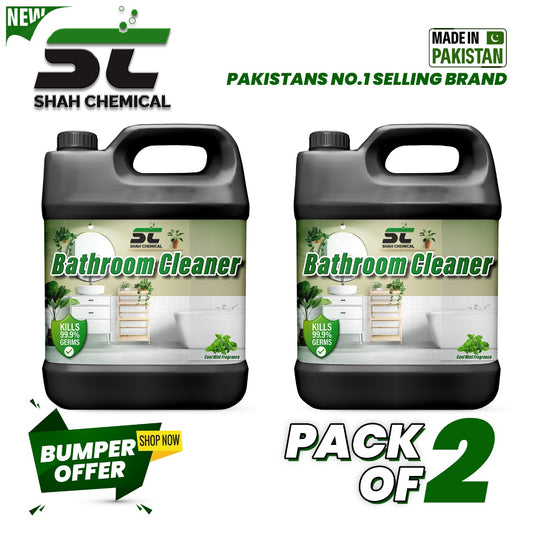 SHAH CHEMICALS Anti-Bacterial Bathroom Cleaner Cool Mint Fragrance -Pack of 2 - 4 litre SHAH CHEMICALS