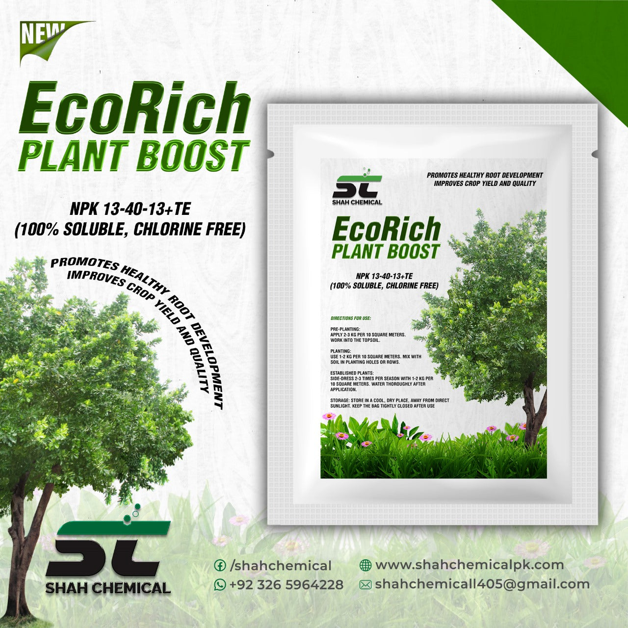 Eco Rich Plant Boost ( NPK 13-40-13+TE ) Made In China- 1 kg