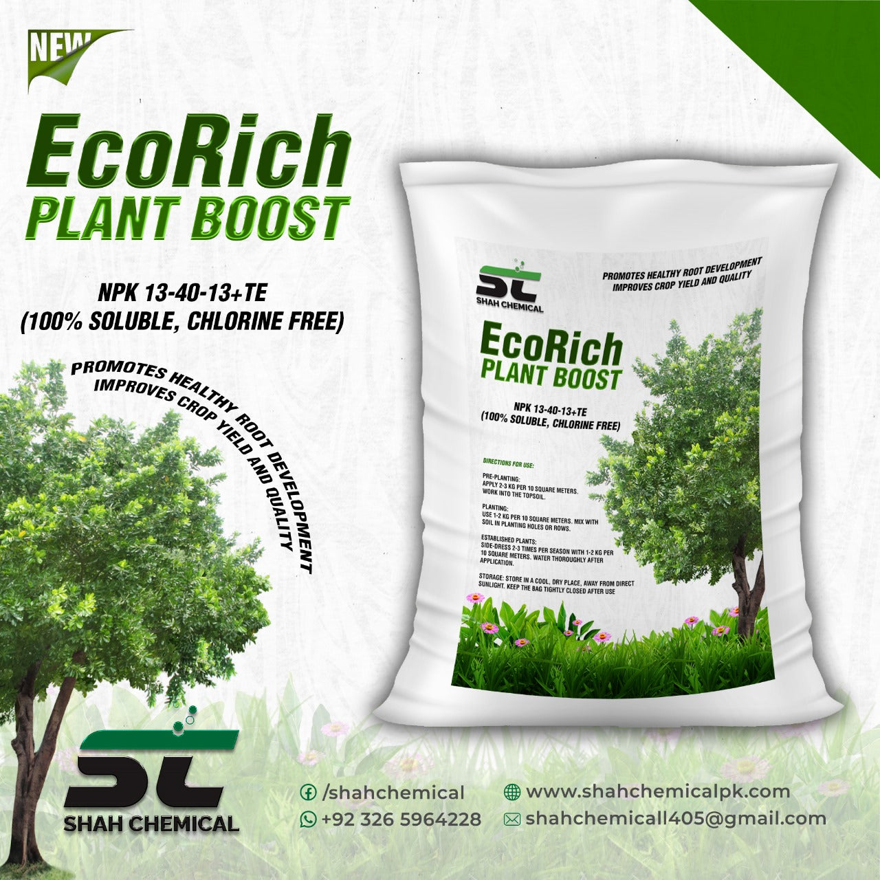 Eco Rich Plant Boost ( NPK 13-40-13+TE ) Made In China - 25 kg