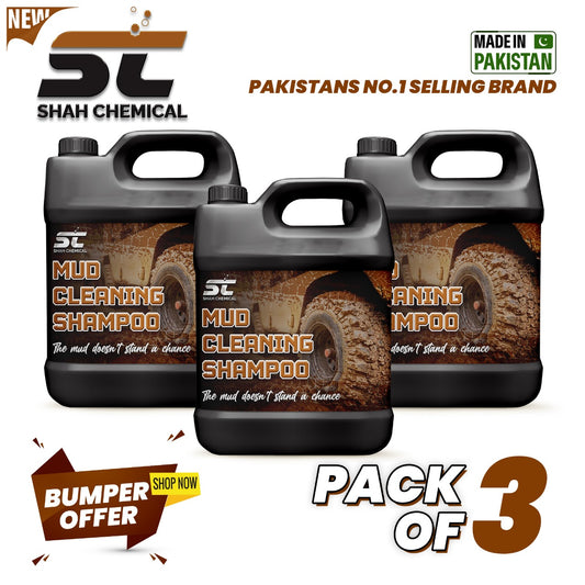 Pack of 3 Mud , Dirt Heavy Duty Car wash & wax shampoo - 4 litre