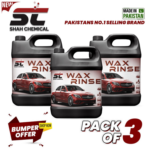 Pack of 3 Wax Rinse Sealant Car wash & wax shampoo - 4 litre