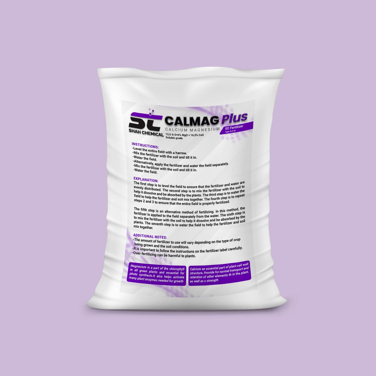 SHAH CHEMICALS CALMAG PLUS Calcium Magnesium - 25 kg bag SHAH CHEMICALS