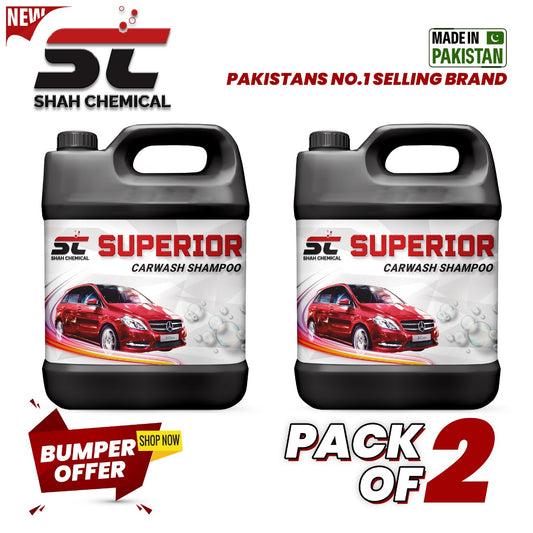 Pack of 2 Superior Car Wash & wax Shampoo - 4 litre