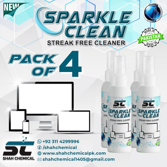 Pack of 4 Sparkle Clean , LCD , LED , MOBILE SCREEN , LAPTOP , GLASSES Cleaner - 100 ml