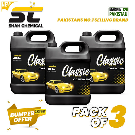 Pack of 3 Classic Shine car wash & wax shampoo - 4 litre