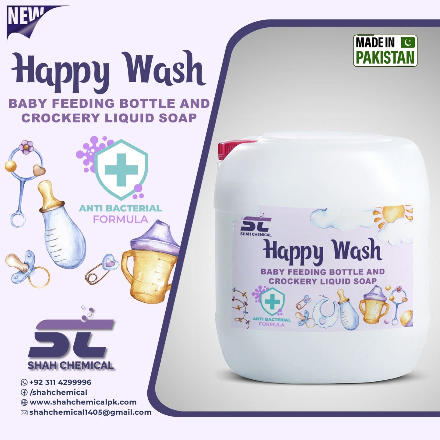 Happy Wash (baby feeding bottle and crockery liquid soap) - 30 litre