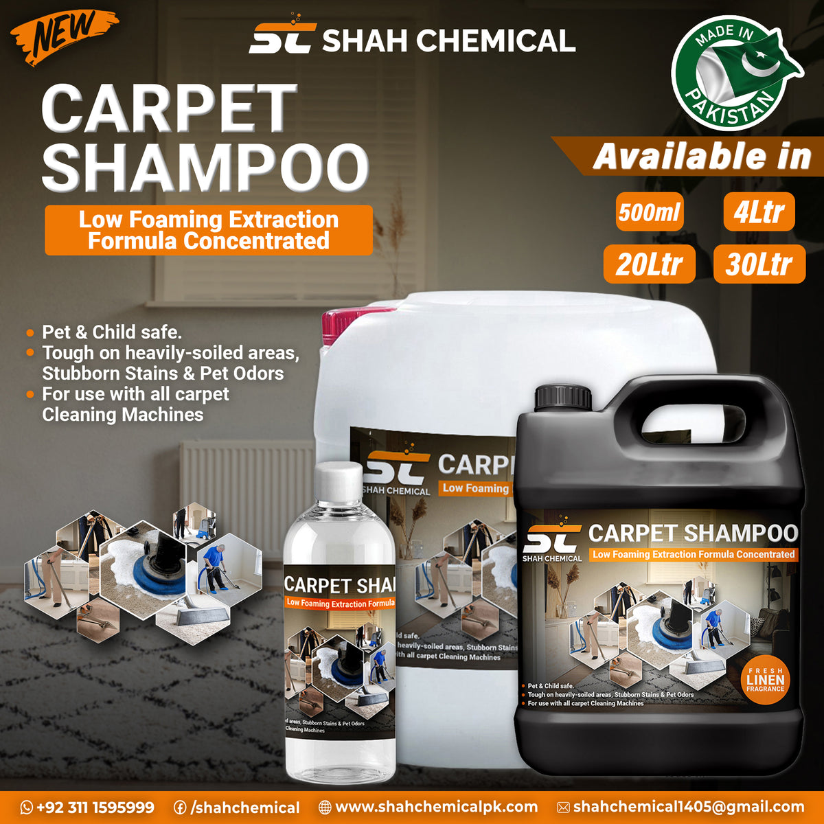 Carpet Cleaning shampoo Deeply Cleans and Disinfect