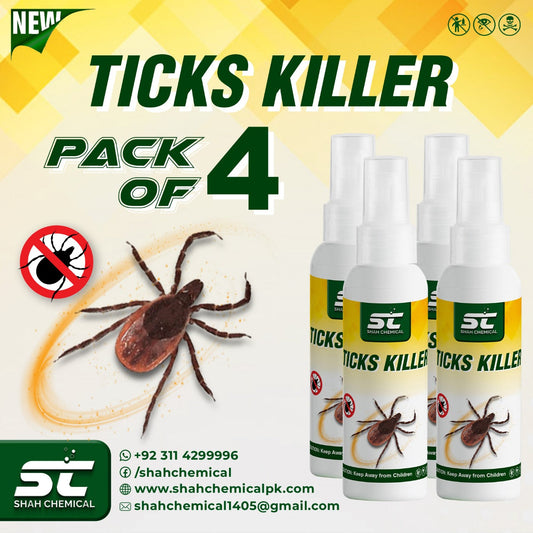Pack of 4 Ticks Killer Ready For Use Spray - 120 ml