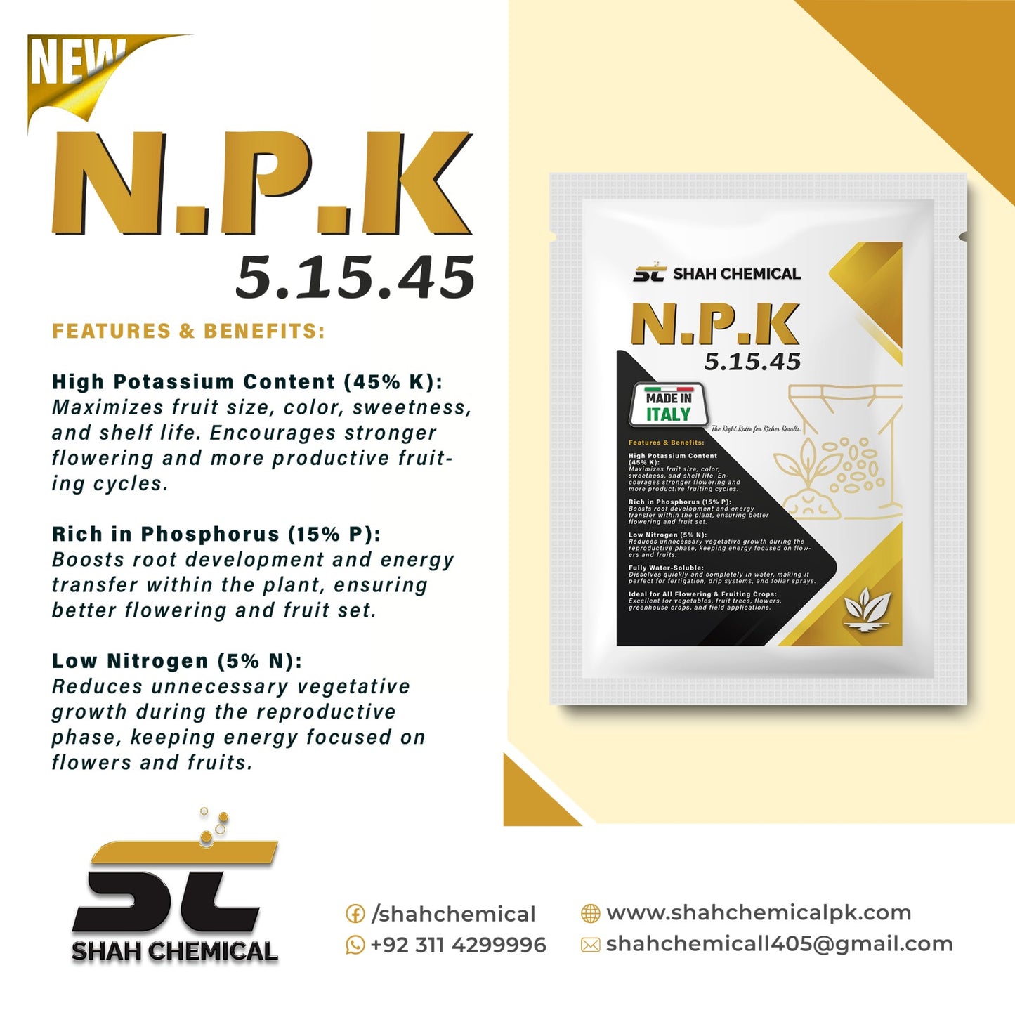 N.P.K 5 .15 .45 Made In Italy - 1 kg