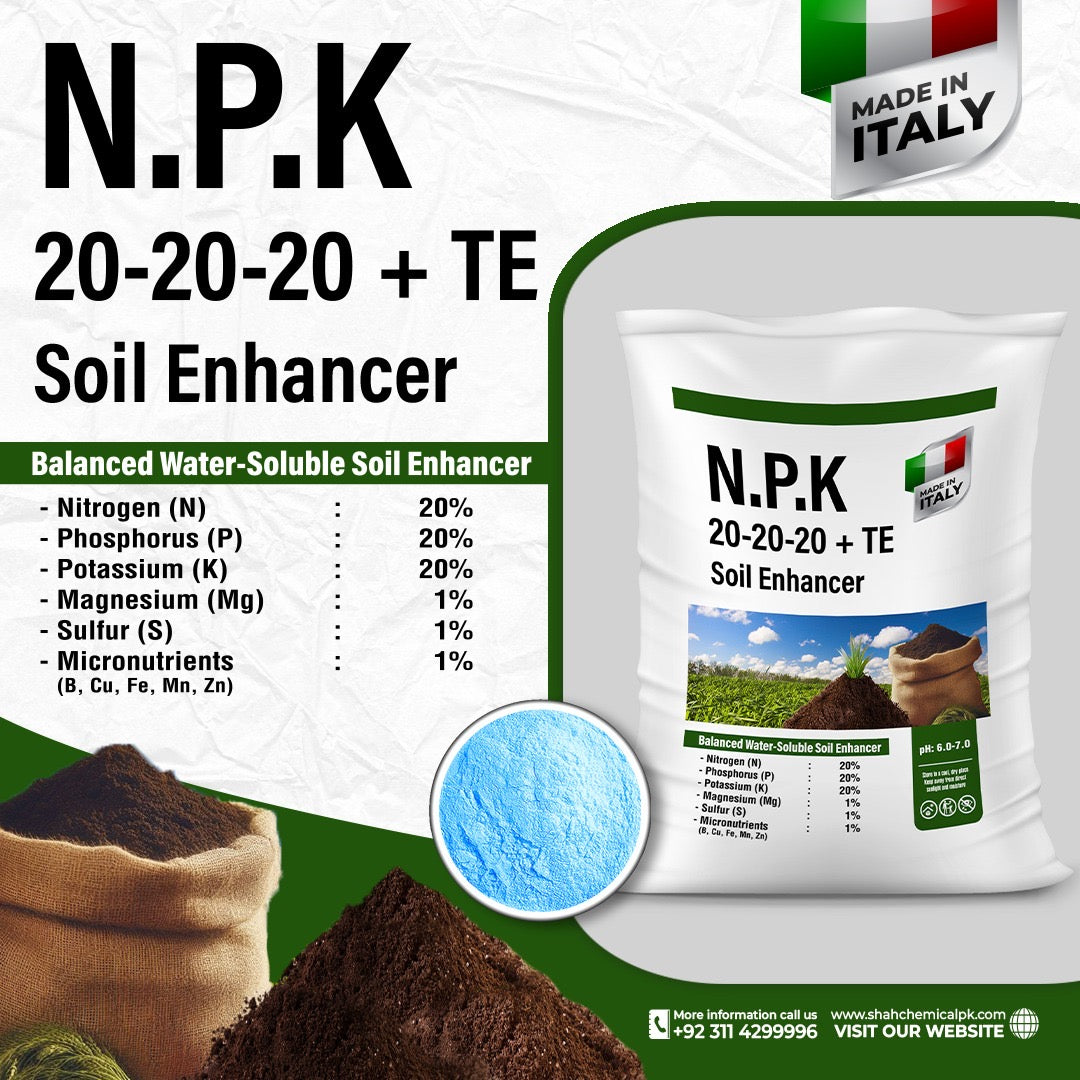 N.P.K 20-20-20+TE Soil Enhancer Made In Italy (Powder Form) - 25 kg Pack