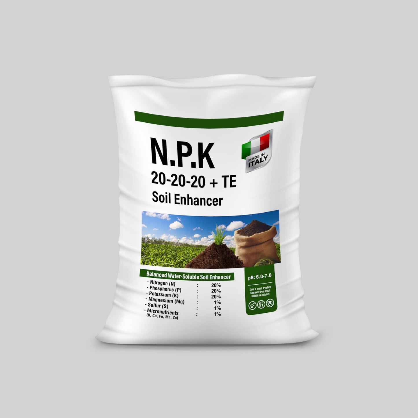 N.P.K 20-20-20+TE Soil Enhancer Made In Italy (Powder Form) - 25 kg Pack
