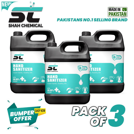 Pack of 3 Hand sanitizer (clean hand / healthy life) 4 Liter