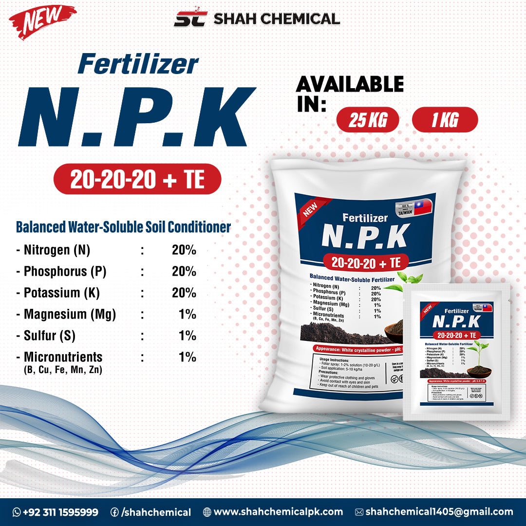 N.P.K 20-20-20+TE Fertilizer - MADE IN TAIWAN (Powder Form)