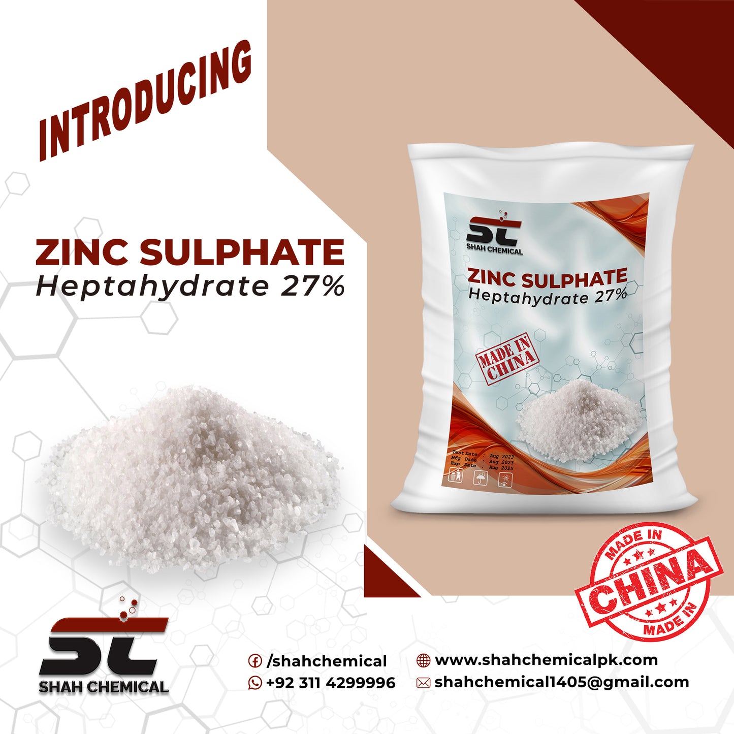 Zinc Sulphate Heptahydrate 27% - MADE IN CHINA