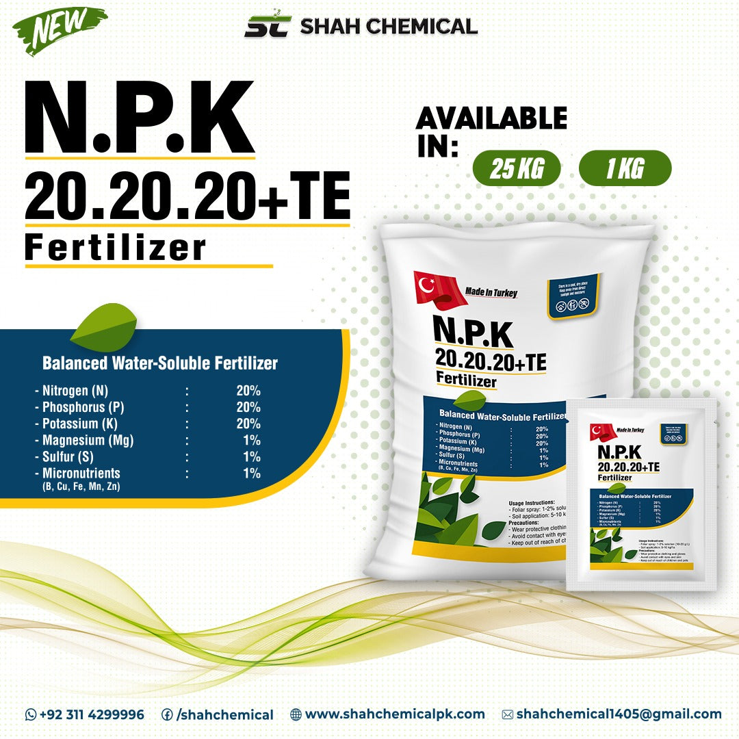 N.P.K 20-20-20+TE Fertilizer - MADE IN TURKEY (Powder Form)